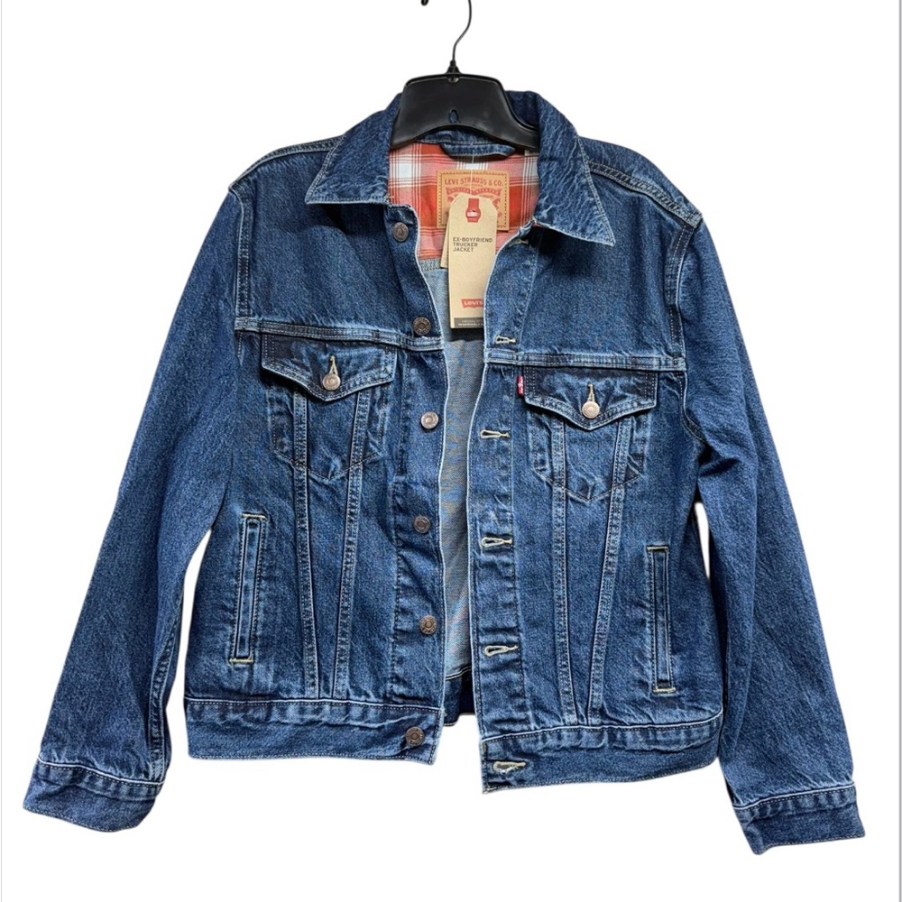 NWT! Levi's Strauss & Co Women's Ex-Boyfriend Trucker Jean Jacket Small